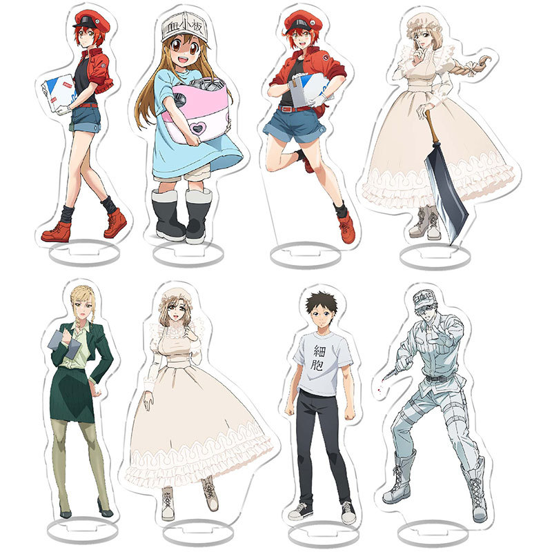 New-style Work Cell Anime Merchandise Standing Display for Desk: Red Blood Cells, White Blood Cells, and Platelets – Acrylic Figurines