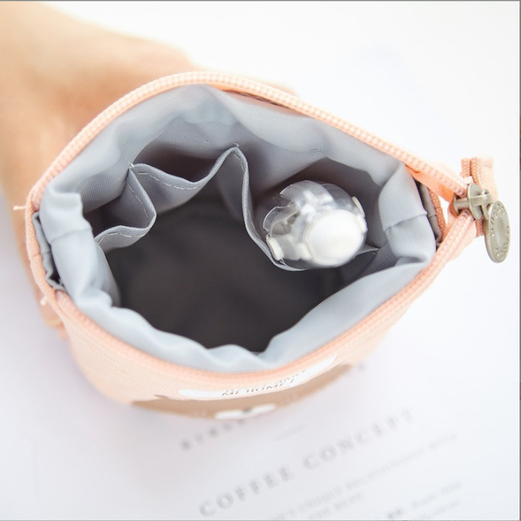 韓国のかわいいシンプルなペンホルダー鉛筆ケース可変プルダウンキャンバス学生ペンホルダー伸縮布バッグ|undefined