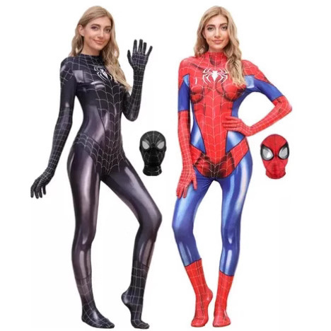 Spider-Man Bodysuit Same Style Cross-Dressing Black Female Spider Mj Costume Jumpsuit Cosplay Costume Clothes Spider-Man Bodysuit Same Style Cross-Dressing Black Female Spider Mj Costume Jumpsuit Cosplay Costume Clothes