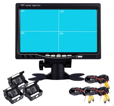 car reversing image 12V — Car display - 7inch-av-four-screen-3-buses-3-10m-lines