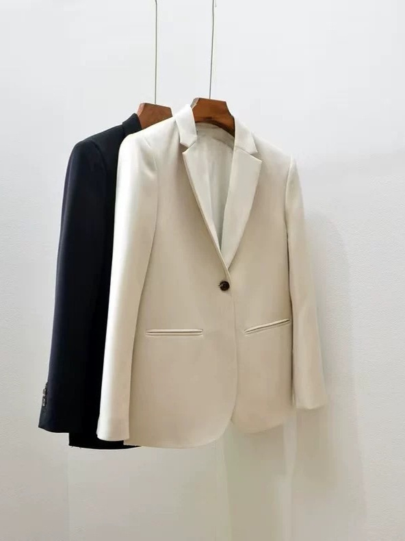 Theory2025早春新品女装 三醋酸纤维混纺侧开叉两色职业西服外套|undefined