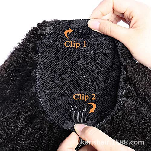 Afro Kinky Curly Cola de caballo Peluca de cola de caballo cabello humano real cabello humano afro rizado