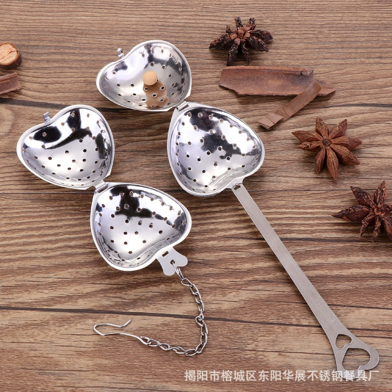 Stainless steel tea infuser ball, 4–5.5 cm, fine mesh with chain handle