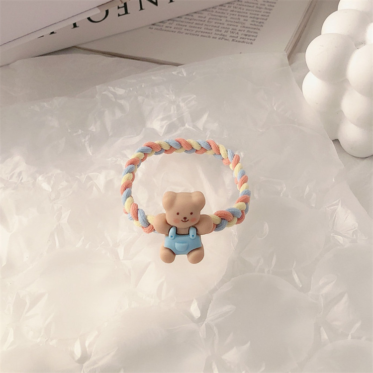 Cute cartoon headband Rubber band women's hair tie high elastic durable high ponytail hair band holster children's headwear