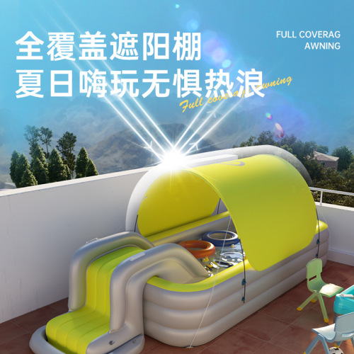 Automatic Inflatable Pool with Tent for Kids, Inflatable Water Slide, Large Play Structure with Thick Sunshade, Factory Supplies
