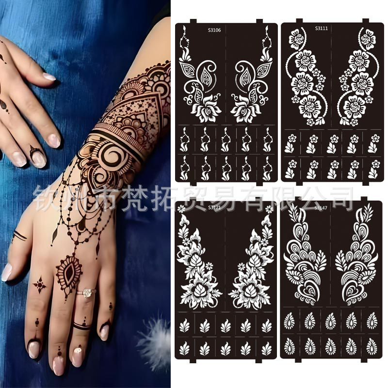 Henna Paste Juice Paste Body Painting Hollow Tattoo Template Spray Painting Temporary Tattoo Embroidery Template Sticker S3 Series
