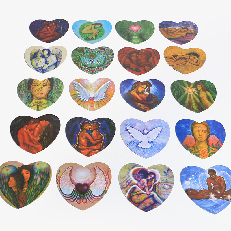 Lovers Couple Oracle Tarot Heart-shaped Cards_voghion.com