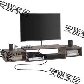 带电日式储壁挂外贸悬浮电视收纳插座跨境架电源插座柜视听电视柜