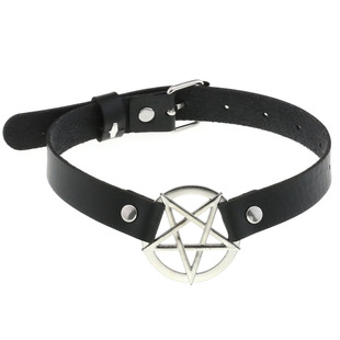 Exaggerated Stylish Pu Leather Restraint Collar Fashionable Belt Buckle Necklace Street Photography Nightclub Sexy Five-Pointed Star Necklace Necklace