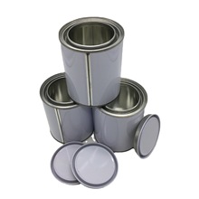 马口铁圆形铁罐500ml涂白样品罐胶水罐涂料油漆罐液体包装铁桶