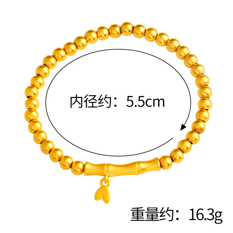 Nuevo brazalete chino de bambú de estilo chino para damas que no se desvanece durante mucho tiempo, brazalete de marea nacional de esmalte, joyería de latón dorado de arena vietnamita