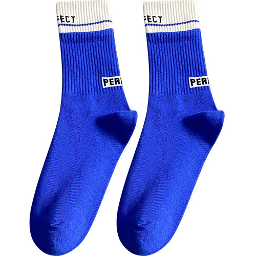 Men's Winter Pure Cotton Medium Cuff Fashion Letter Double Band Basketball Socks Combed Cotton Sports Socks Wholesale