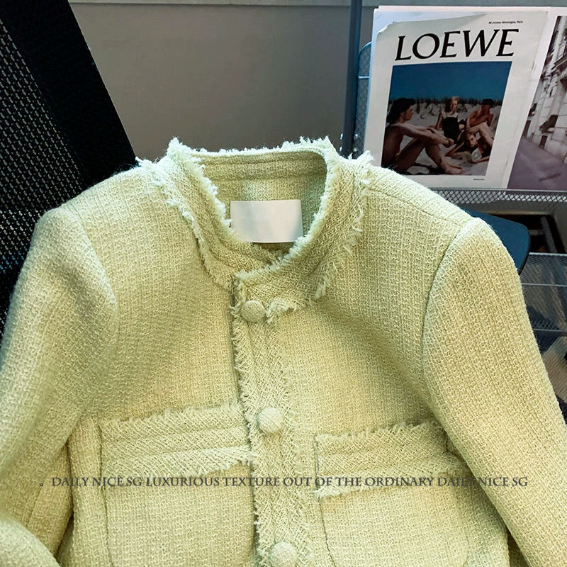 Осенняя короткая куртка, западный стиль, стиль Chanel, облегающий