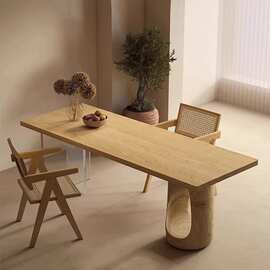 原木墩猫洞茶桌大板桌白蜡木亚克力悬浮餐桌长桌客厅创意书桌茶几