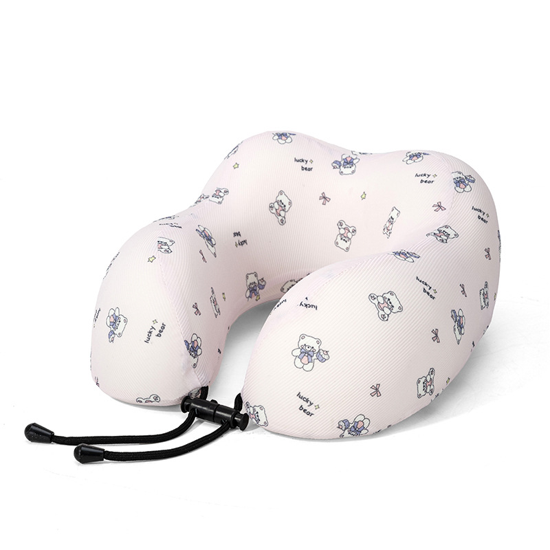 Verano helado sensación fría protección de cuello almohada en forma de U portátil almacenable memoria almohada de cuello de algodón almohada de avión almohada al por mayor existencias
