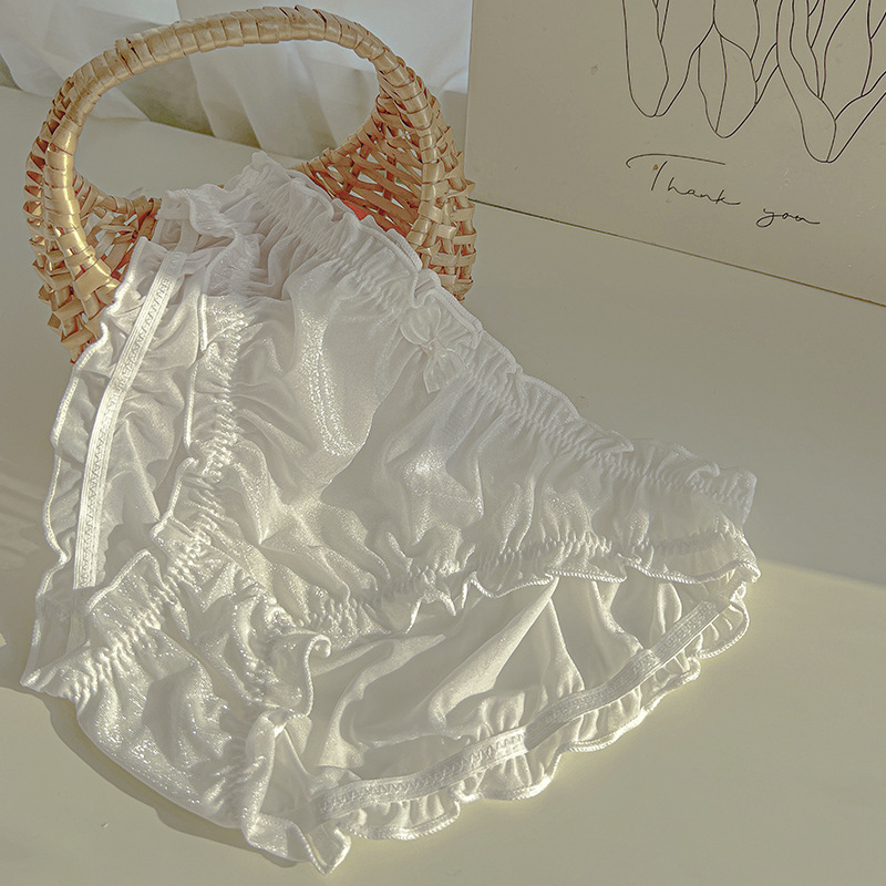 Calzoncillos de gran tamaño de día de color sólido dulce, seda de hielo, algodón puro insensible, pantalones de fondo de triángulo de gran tamaño transpirables y secos de varios colores