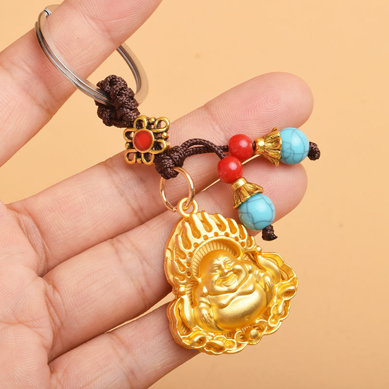 Keychain, protective amulet, lock with zipper, for luck