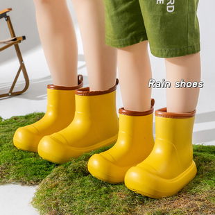 Rain Boots 2024 New Outer Wear Thick-Soled High-Top Fashion Family Non-Slip Waterproof Rain Boots Internet Celebrity Outdoor Four-Season Rubber Shoes