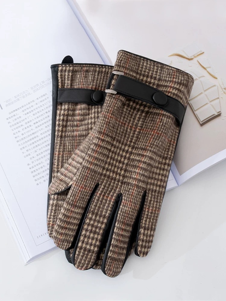 가죽 버클 컬러 체크 무늬