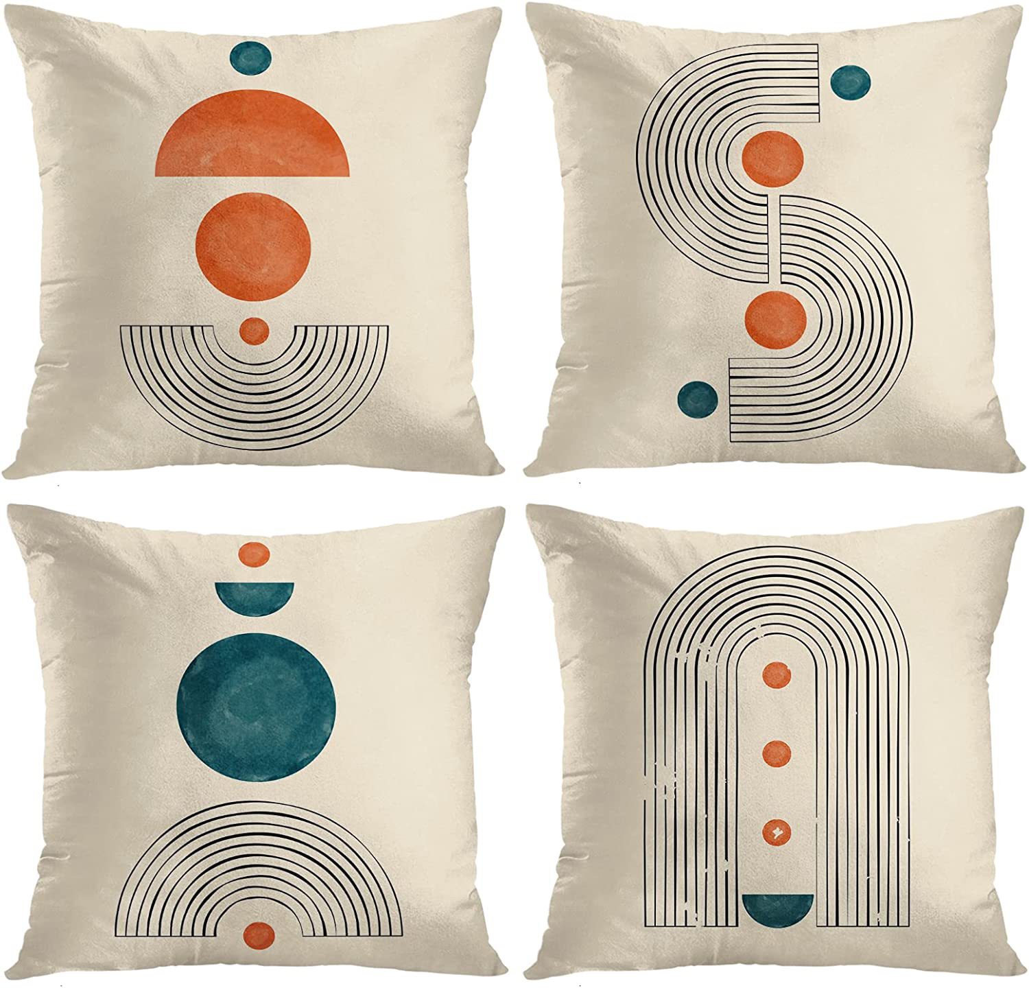 Bohemian Style Plant Abstract Pattern Printed Short Plush Pillowcase Warm Home Arrangement Sofa Pillow