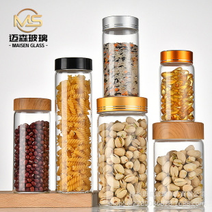 Large Diameter Screw-Top High Borosilicate Glass Bottle with a Diameter of 58-65, Used for Storing Cultural Artifacts and Jewelry, and as a Kitchen Storage Jar for Grains