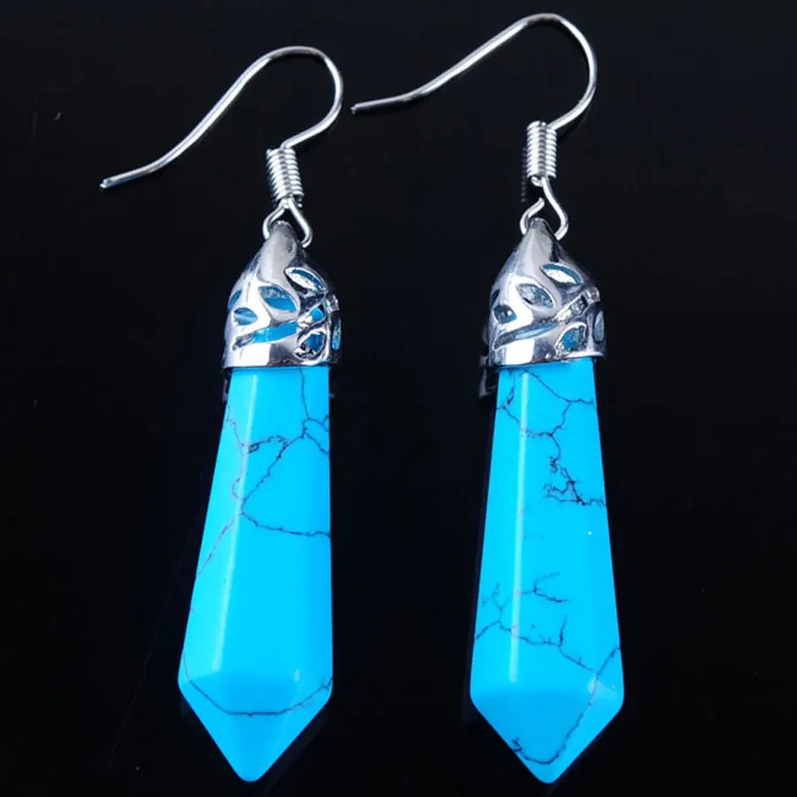 푸른 소나무 귀걸이 한 쌍