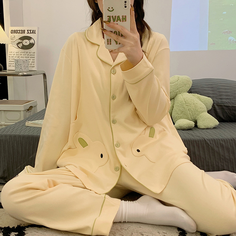 달 의류 면화 땀 흡수성 통기성 산후 여름 얇은 모성 수유 임산부 잠옷 봄과 여름 출산