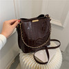 Trend capacious demi-season shoulder bag, one-shoulder bag, crocodile print