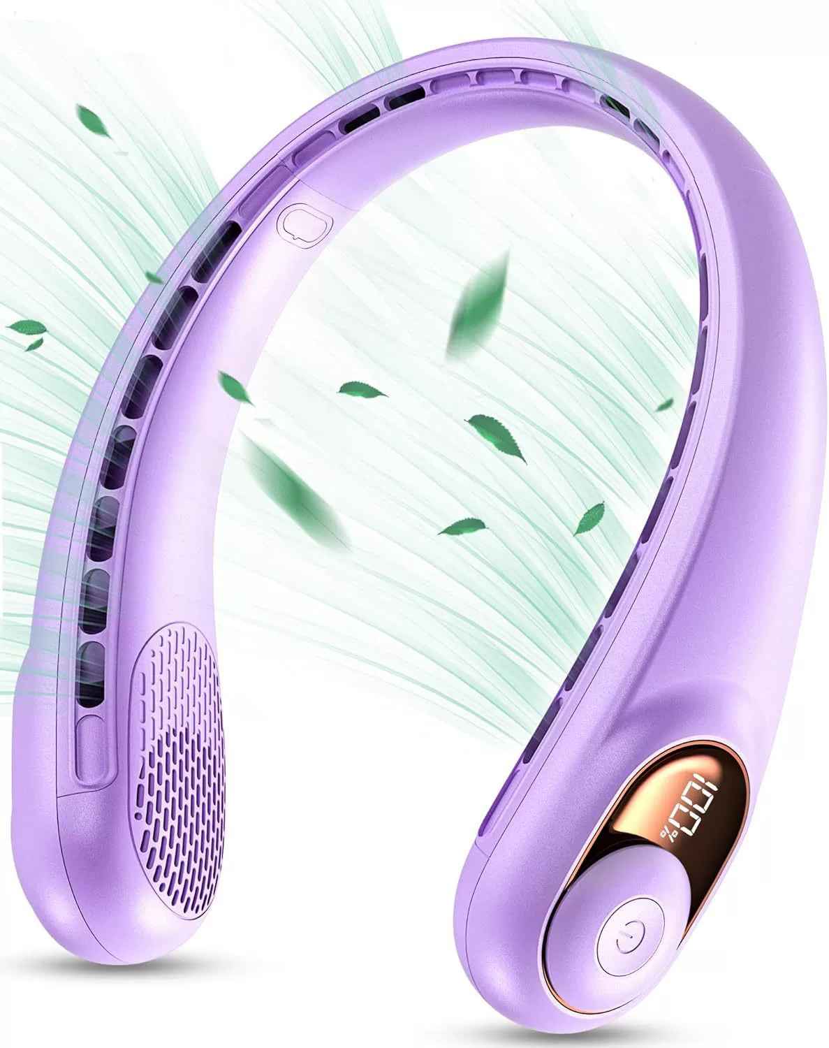 У носимый модель подарка без рукавов цифровой дисплей USB зарядка портативный компактный вентилятор для отдыха на шее подвесной мини-вентилятор