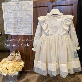 女童连衣裙秋季2026新款儿童超仙生日礼服裙子女宝宝秋装公主裙