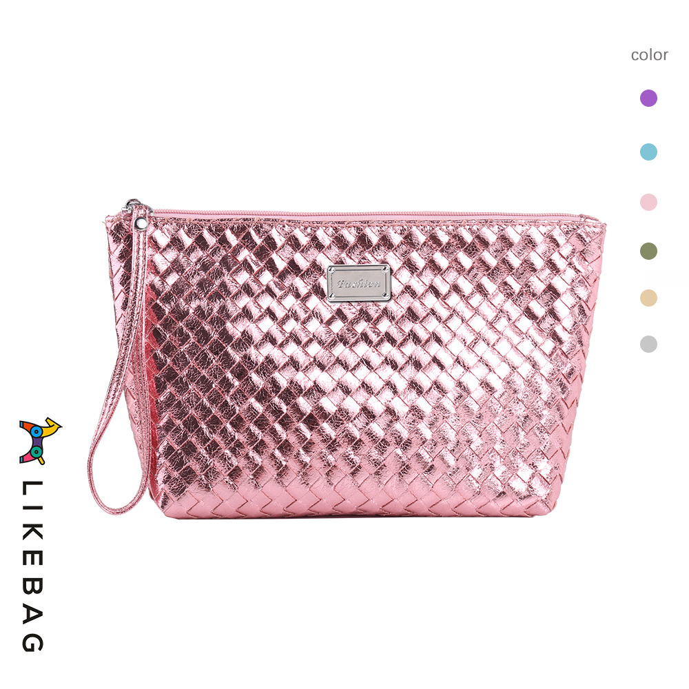 Bolsa de cosméticos de mano transfronteriza europea y americana bolsa de viaje tejida de moda bolsa de almacenamiento portátil bolsa de lavado logo puede ser añadido