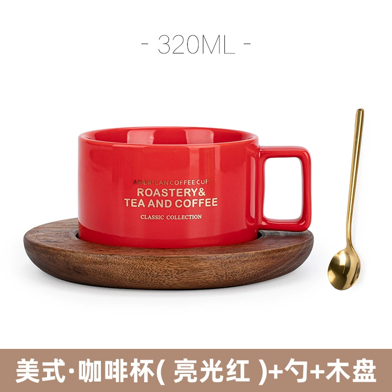 Factory American Coffee Cup Fashion Retro Ceramics Cup Water Cup Marker Cup Bring Spoon Dispot Set