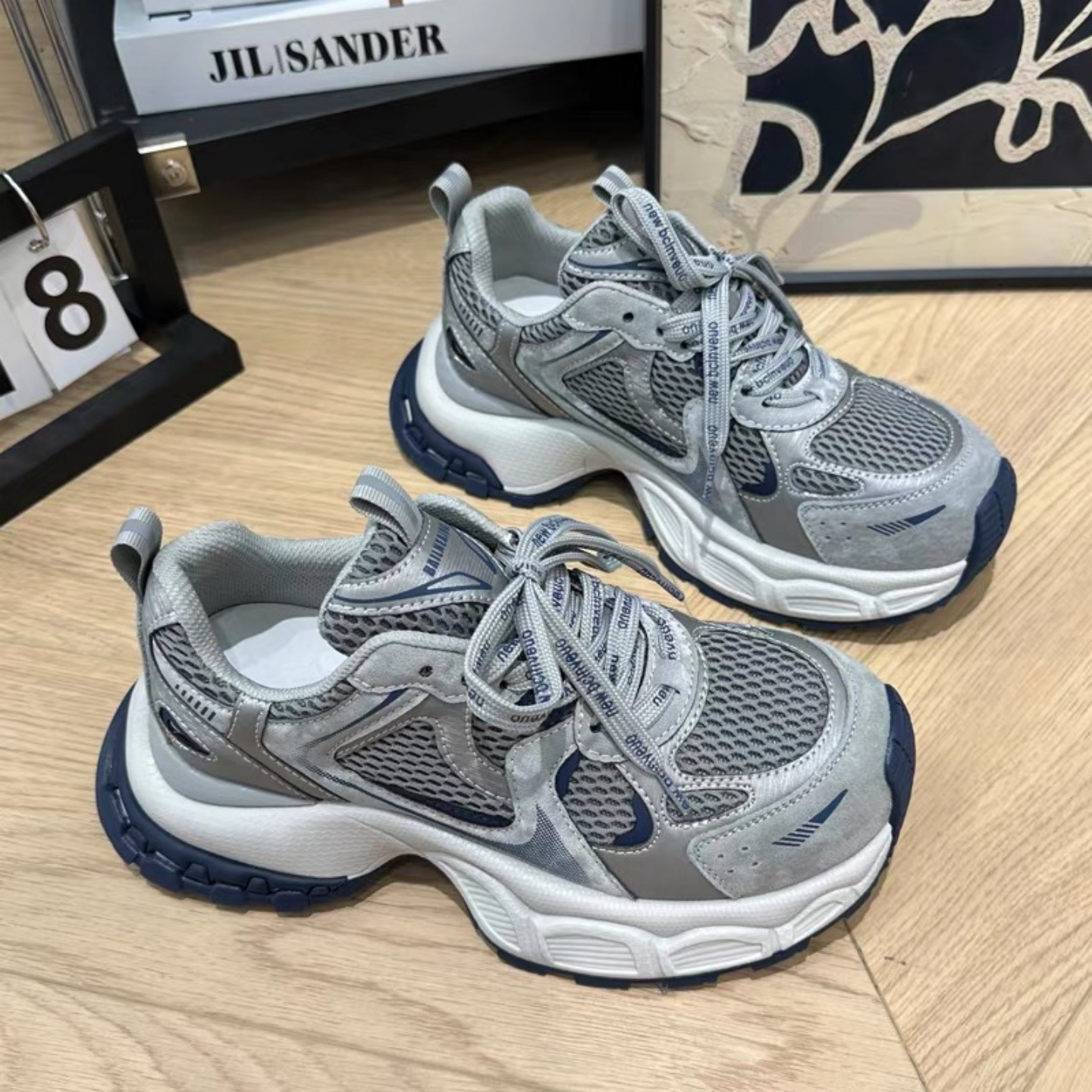 Thick-Soled Monster Dad Shoes for Women, 2026 Autumn New Versatile Mesh Platform Height-Increasing Lightweight Casual Sneakers