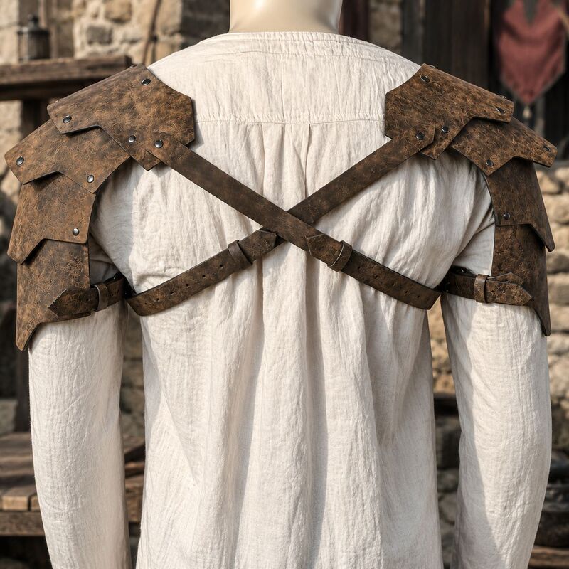 Medieval armor bestseller: combat knight armor, shoulder armor, cape, belt, PU leather chest strap, shoulder armor