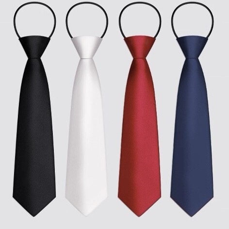 Children's elastic necktie, boys' school uniform, solid color accessory, for older children and students, Korean style, easy-to-wear performance necktie