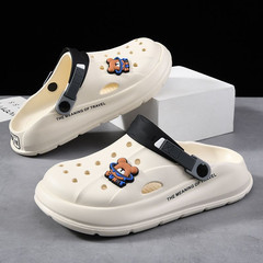 Men's Summer Outdoor Wear Cartoon Trendy Home Use Couple Anti-Slip Hole Sandals with Heel Covers for Women Students