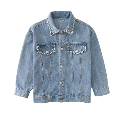 Girls' denim jacket autumn 2024 new spring and autumn stylish large children's girls' clothing spring and autumn children's top