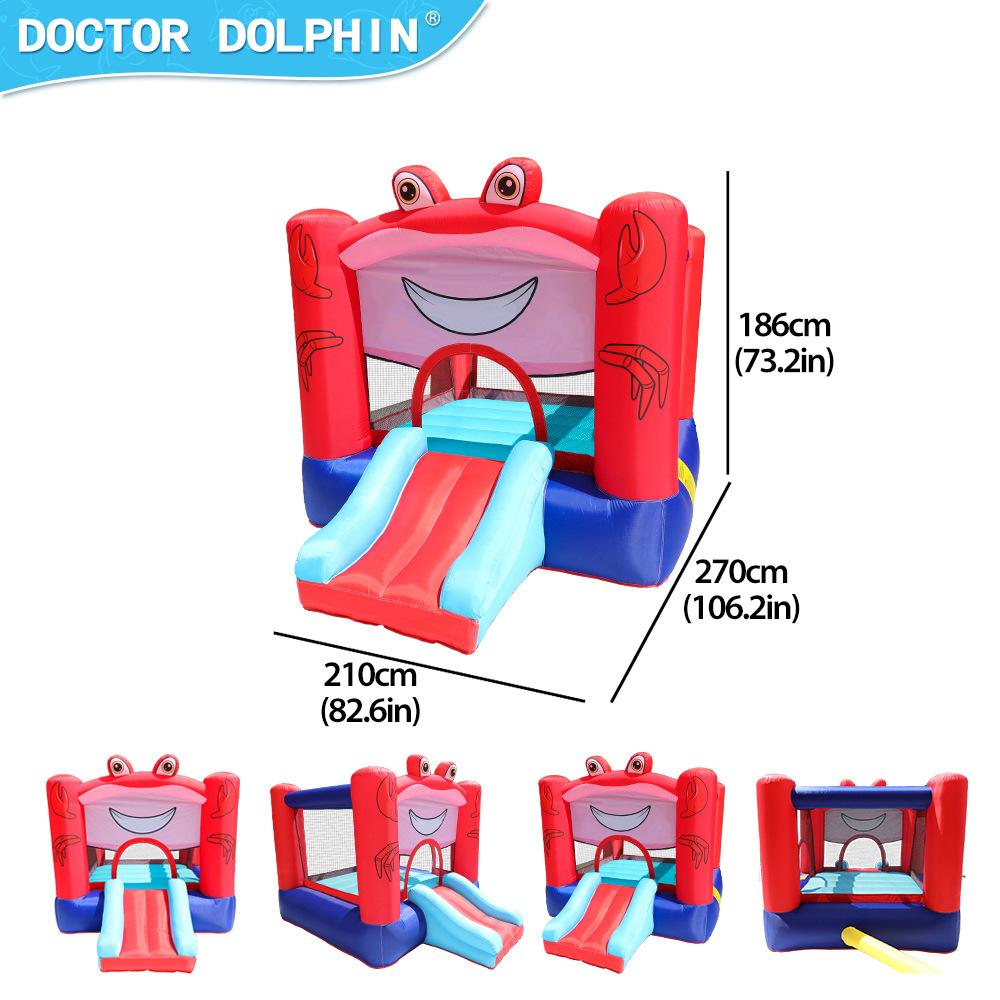 Doctor Dolphin | Castillo inflable para niños Diapositiva de trampolín para el hogar Castillo inflable para niños Trampolín Pequeño
