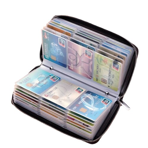 Card bag, wallet, card holder, men's degausser, integrated zipper ID card holder, large-capacity, multi-functional anti-card bag, female