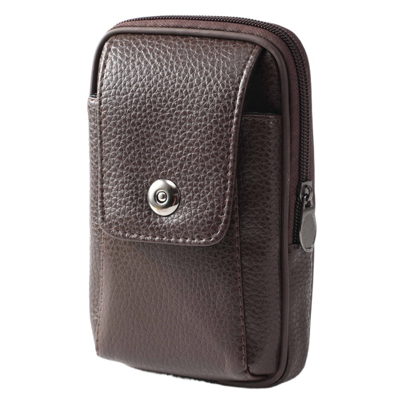 PU leather men's belt mobile phone bag waist bag two-layer men's middle-aged and elderly work coin purse factory wholesale