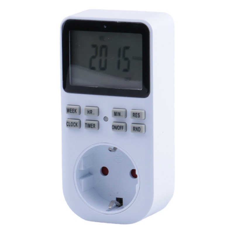 Enchufe Temporizador de Doble Orificio para la UE, Interruptor de Tiempo Electrónico Inteligente Alemán, Temporizador de Estilo Alemán, Gran Venta Transfronteriza en la UE