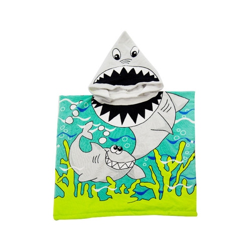 Children's bath towel hooded cloak cloak hooded bathrobe swimming beach absorbent quick-drying bathrobe beach towel foreign trade