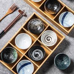 Japanese ceramic tableware divided plate Jiugongge dinner plate condiment plate sushi Japanese sauce dessert plate restaurant use