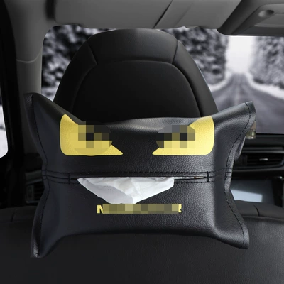 Leather Waist Cushion Car Pillow: Headrest - leather-monster-tissue-bag-1