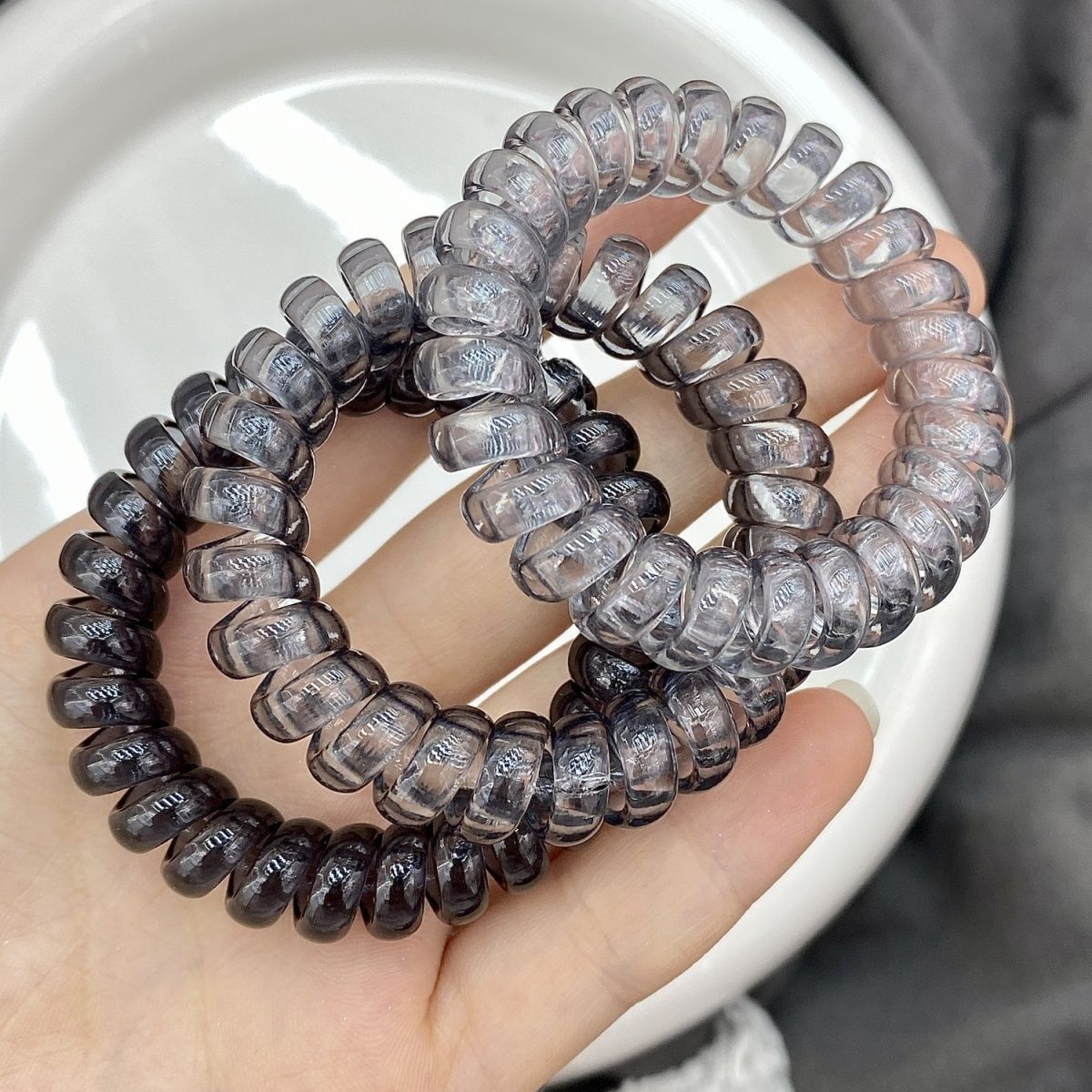 Phone Cord Hair Tie Korean Ins Bracelet Ponytail Hair Rope Hair Accessory Sweet and Fresh Traceless Elastic Band Does Not Damage Hair Korean Style