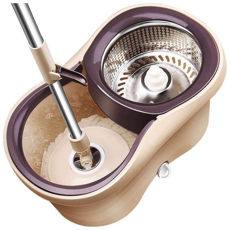 barril de trapeador giratorio doméstico barril de trapeador de piso barril de tela de acero inoxidable auto secado y húmedo de doble uso buen reemplazo de cabeza de trapeador de tela