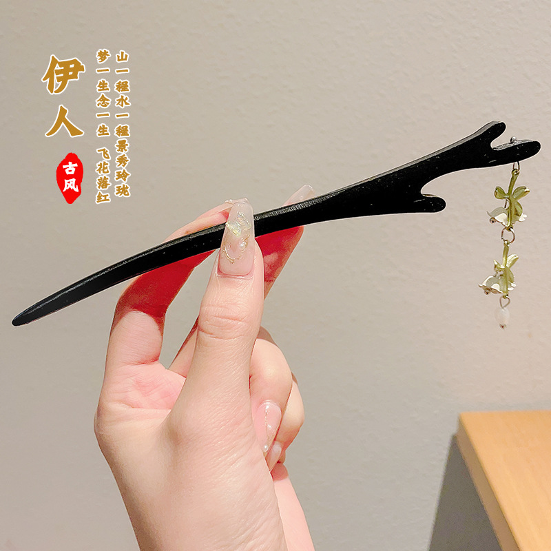 Pinzas de cabello de madera para mujeres nuevos pinzas de estilo chino de alto nivel diarios vestido de caballo de viaje antiguo sándalo bandeja de cabello pinzas de cabello tocado