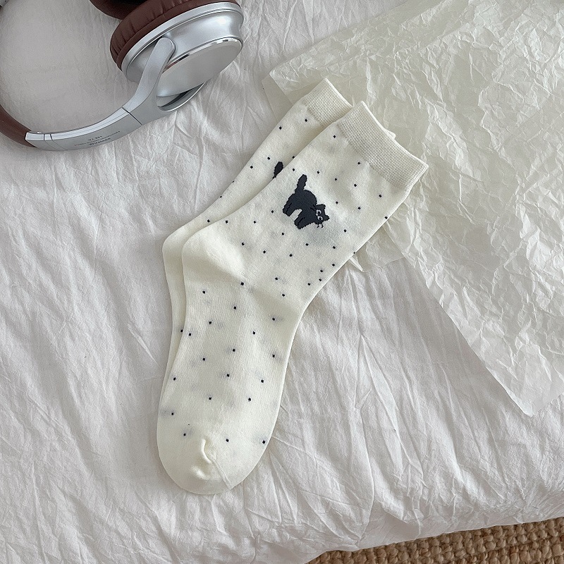 Calcetines de gato para mujer, diseño con hilo fino, amor en relieve, suaves y sin costuras.