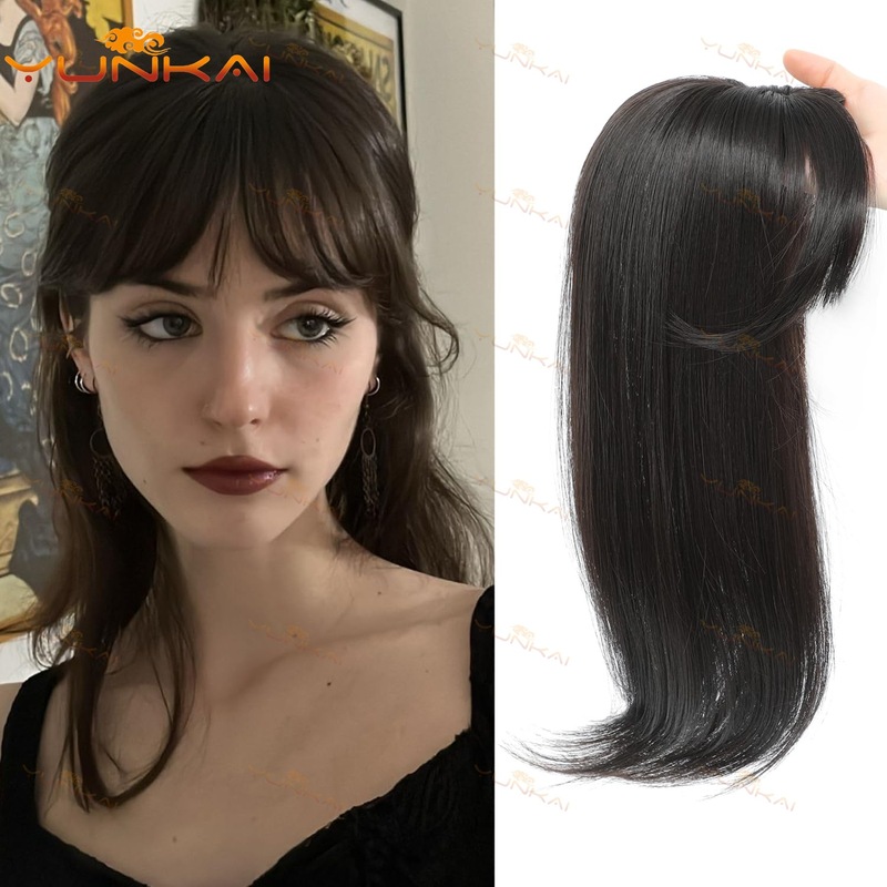 頭頂部の再発毛、ふわふわヘアピース、目に見えないカール前髪、サイドの増毛、白髪カバー前髪ウィッグ|undefined