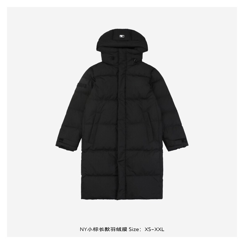 2025 New Mlb Long down Jacket Shin Min Ah Same Style Fleece-Lined Thickeneded Korean Style Slim Fit Male and Female Couple Style